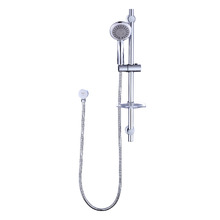 Chrome Round Rail Shower with Soap Dish